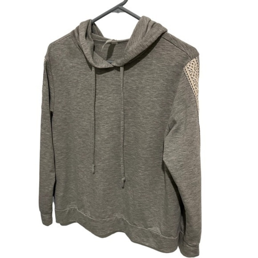 Flora Grey Hooded Sweater Unisex Kids Medium 10/12 Pullover Hoodie with Pockets